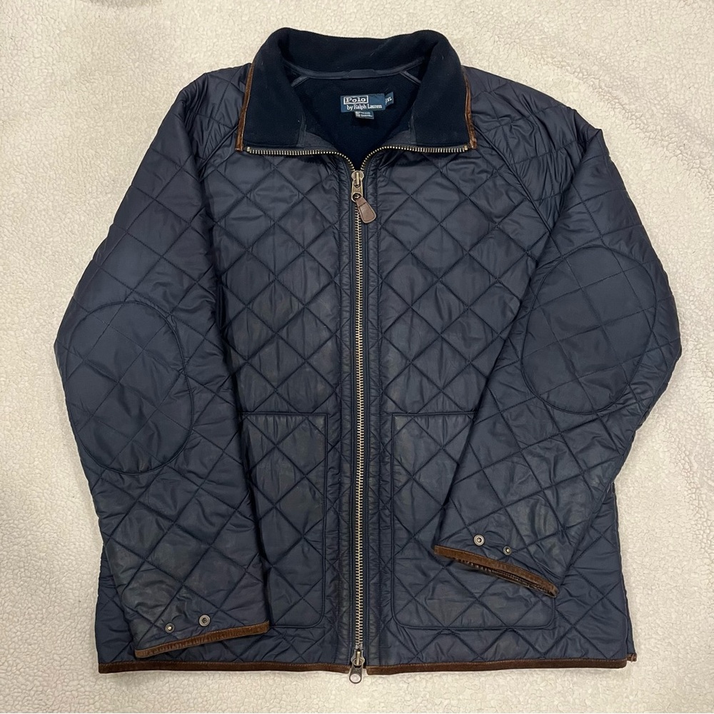 Vintage POLO by RALPH LAUREN Full Zip Diamond Quilted Mens Jacket Size XL